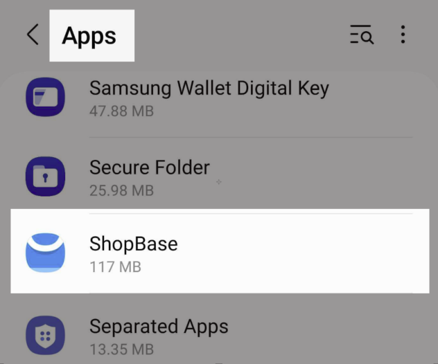 In Apps, click ShopBase
