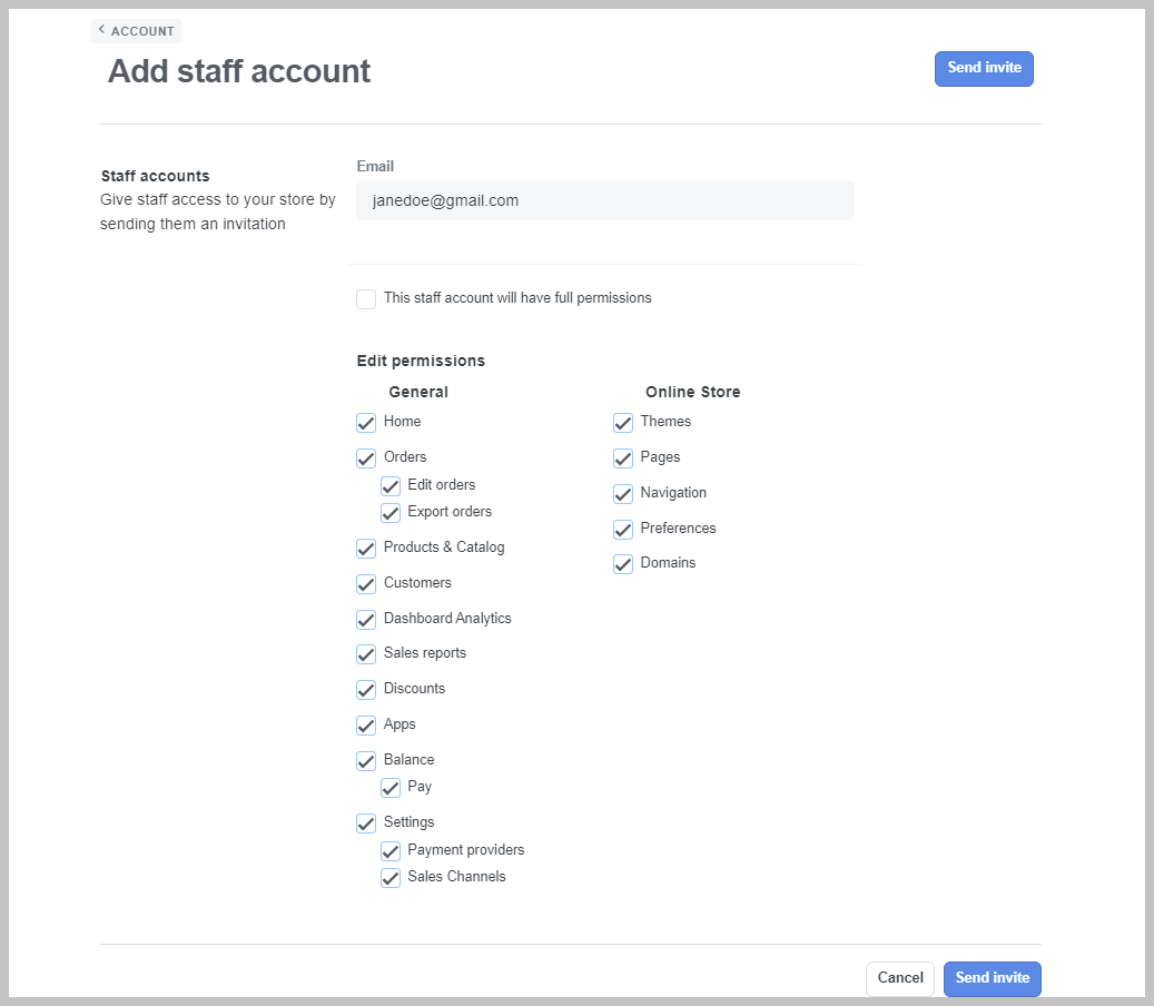 Payment Providers are set as sub-menu of Setting section in Edit permissions.