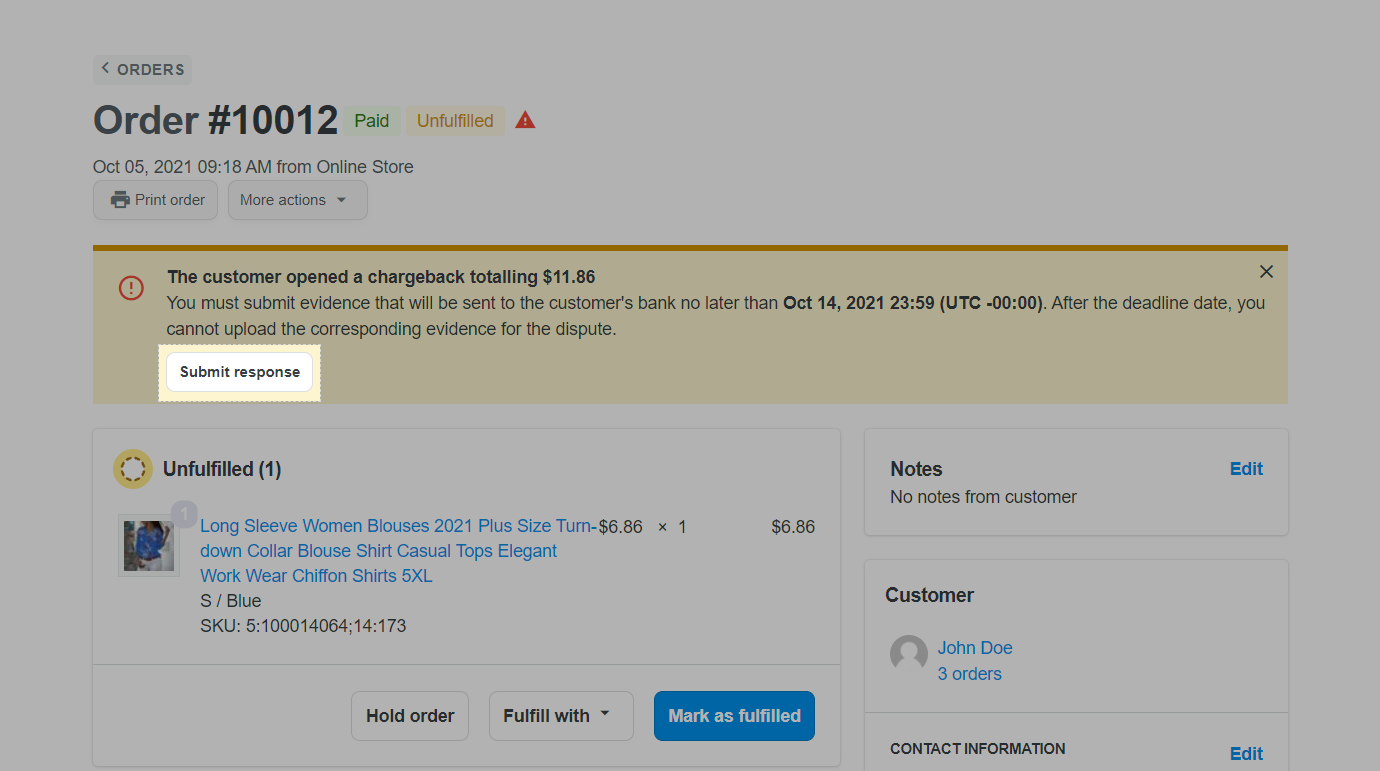 Click Submit Response - Setting to automatically submit response is disabled