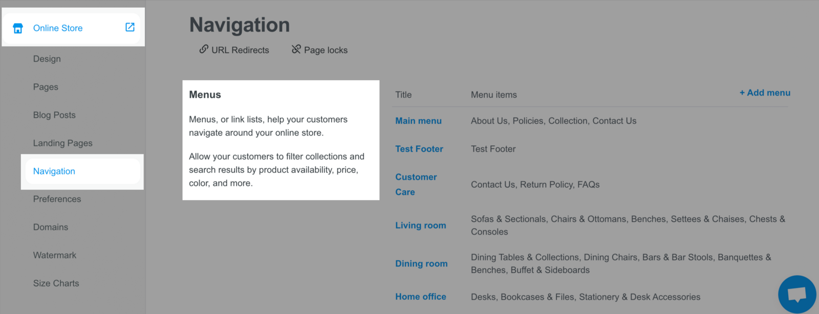 Navigation in Theme Editor