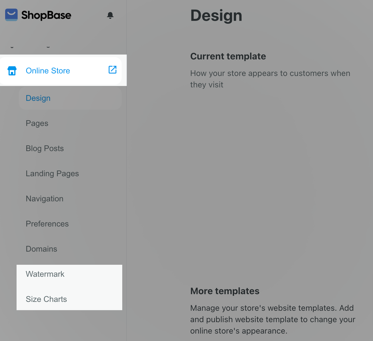 Watermark and Size Chart in Theme Editor