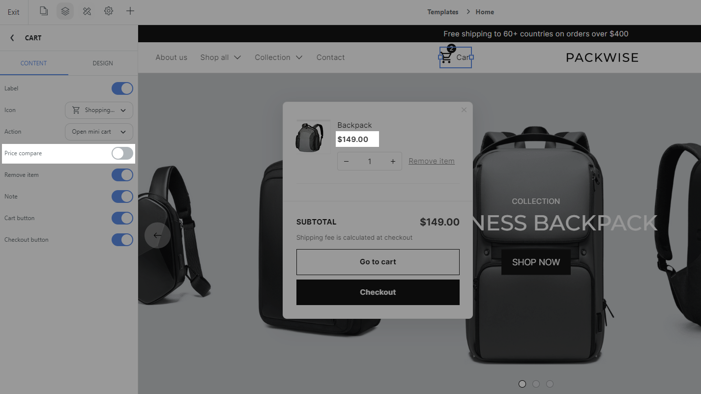 Price compare is off