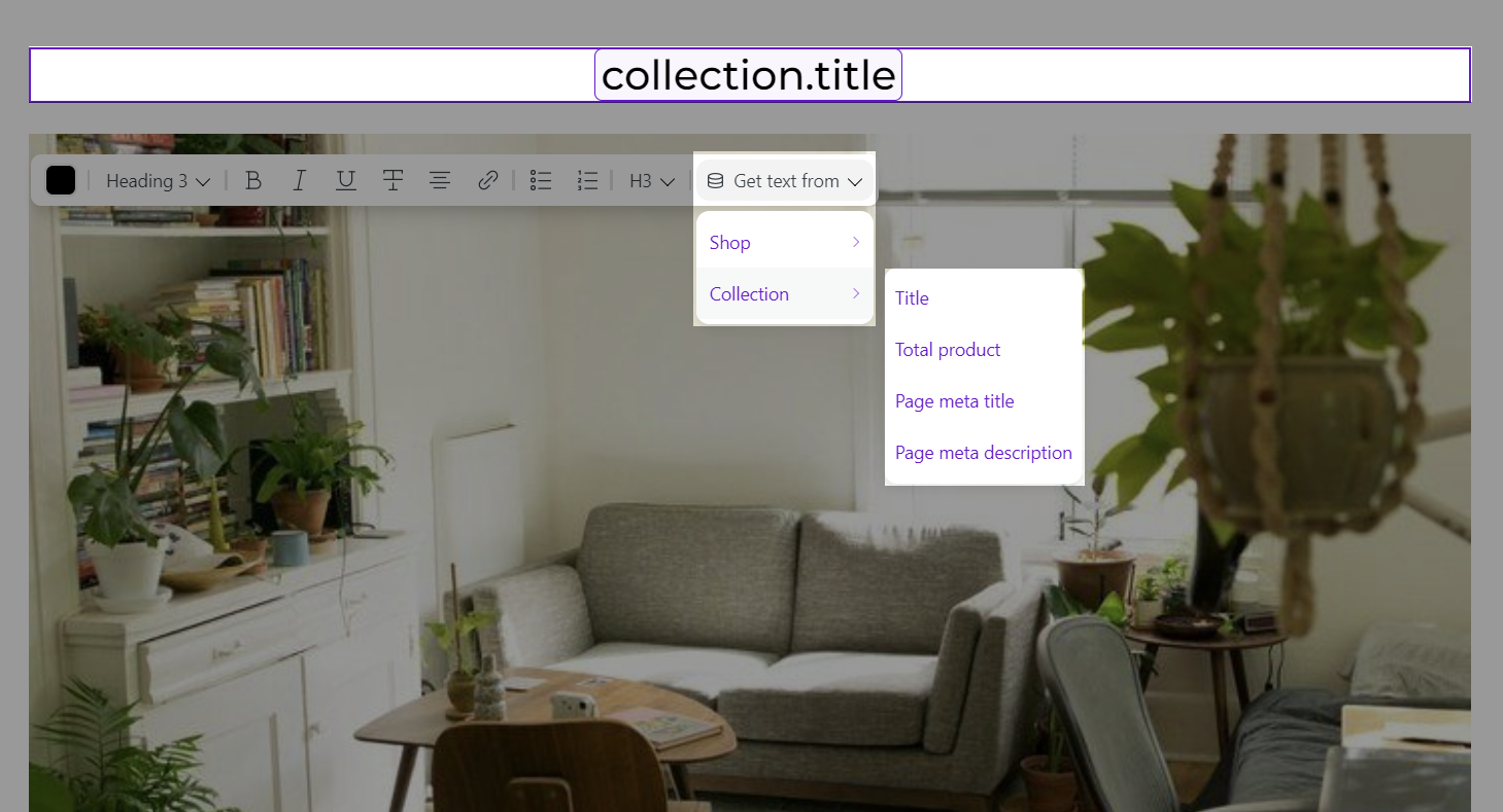 Section, container and tab have connected to a data source,