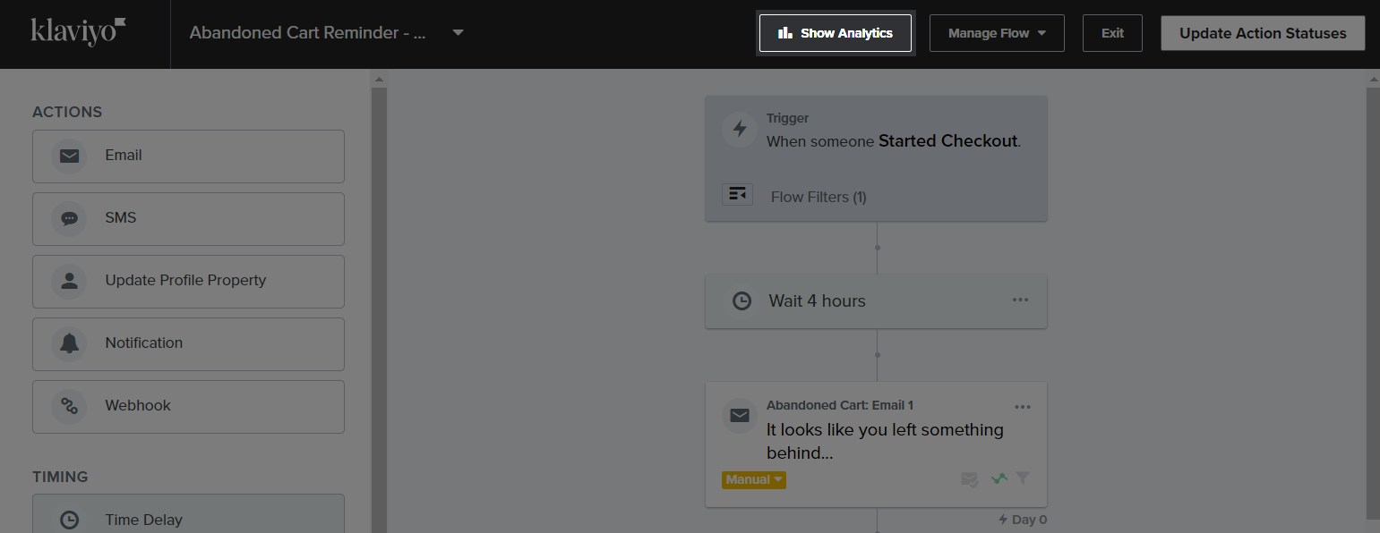 Click on "Show Analytics"