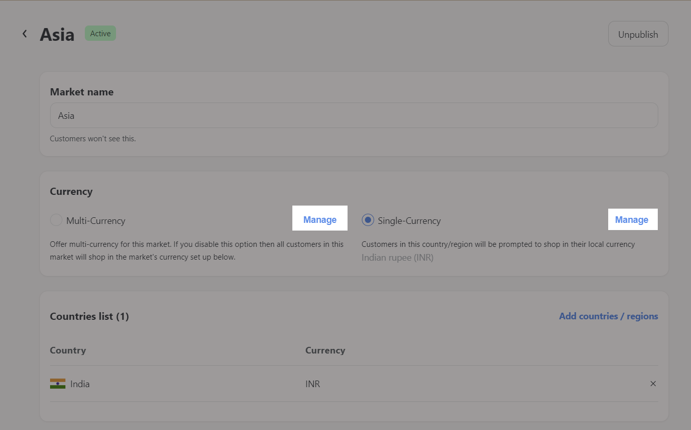 Manage Multi-currency or Single-currency