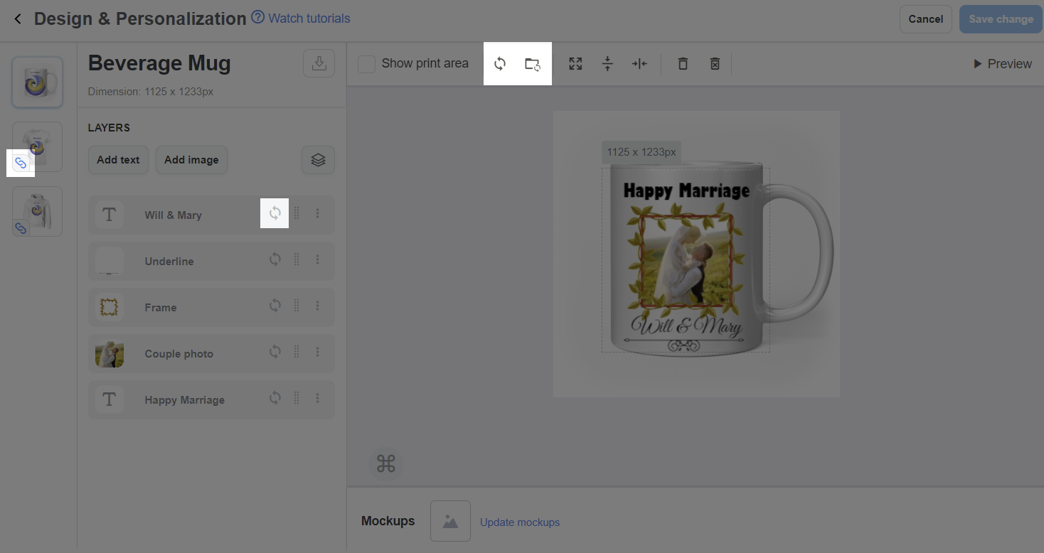 Link, Sync, and Auto-sync buttons