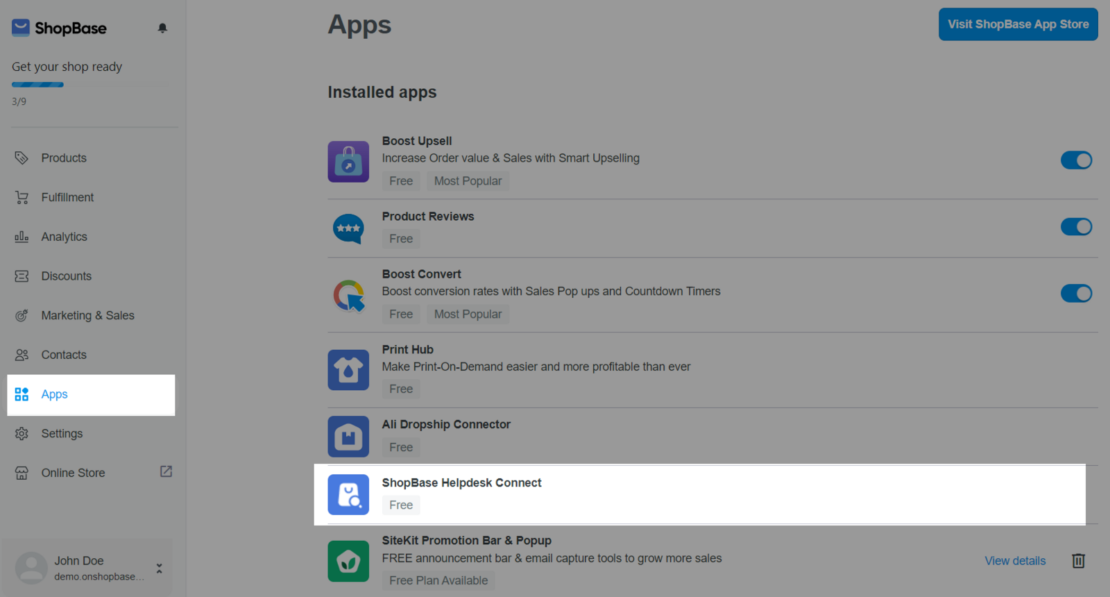 ShopBase Helpdesk Connect App when using Theme Editor