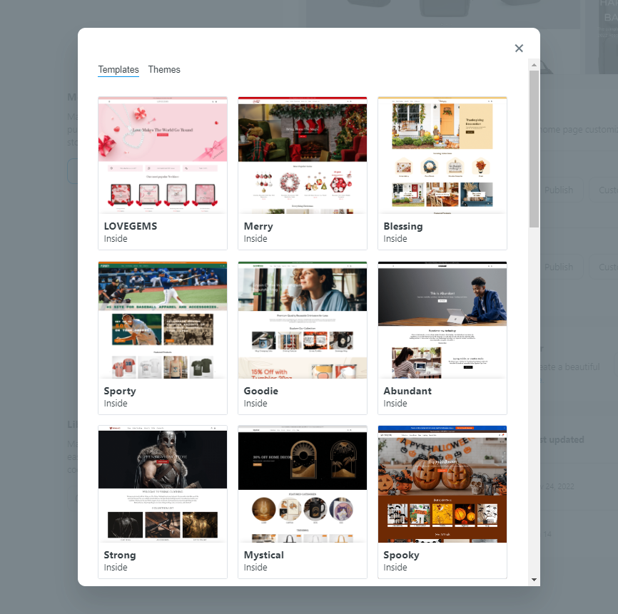 Các template cũ được tạo bởi Theme Editor V2.0
