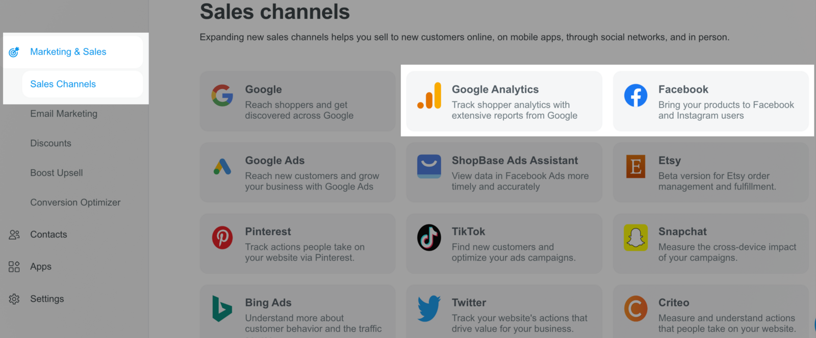 Google Analytics và Facebook Pixel & Conversions APIs khi sử dụng template được tạo bằng Website Builder