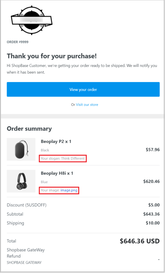 Nội dung email khách hàng nhận được sẽ hiển thị như ảnh trên.