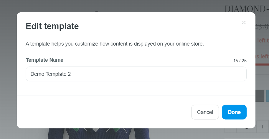 ...và nhập tên của template mới