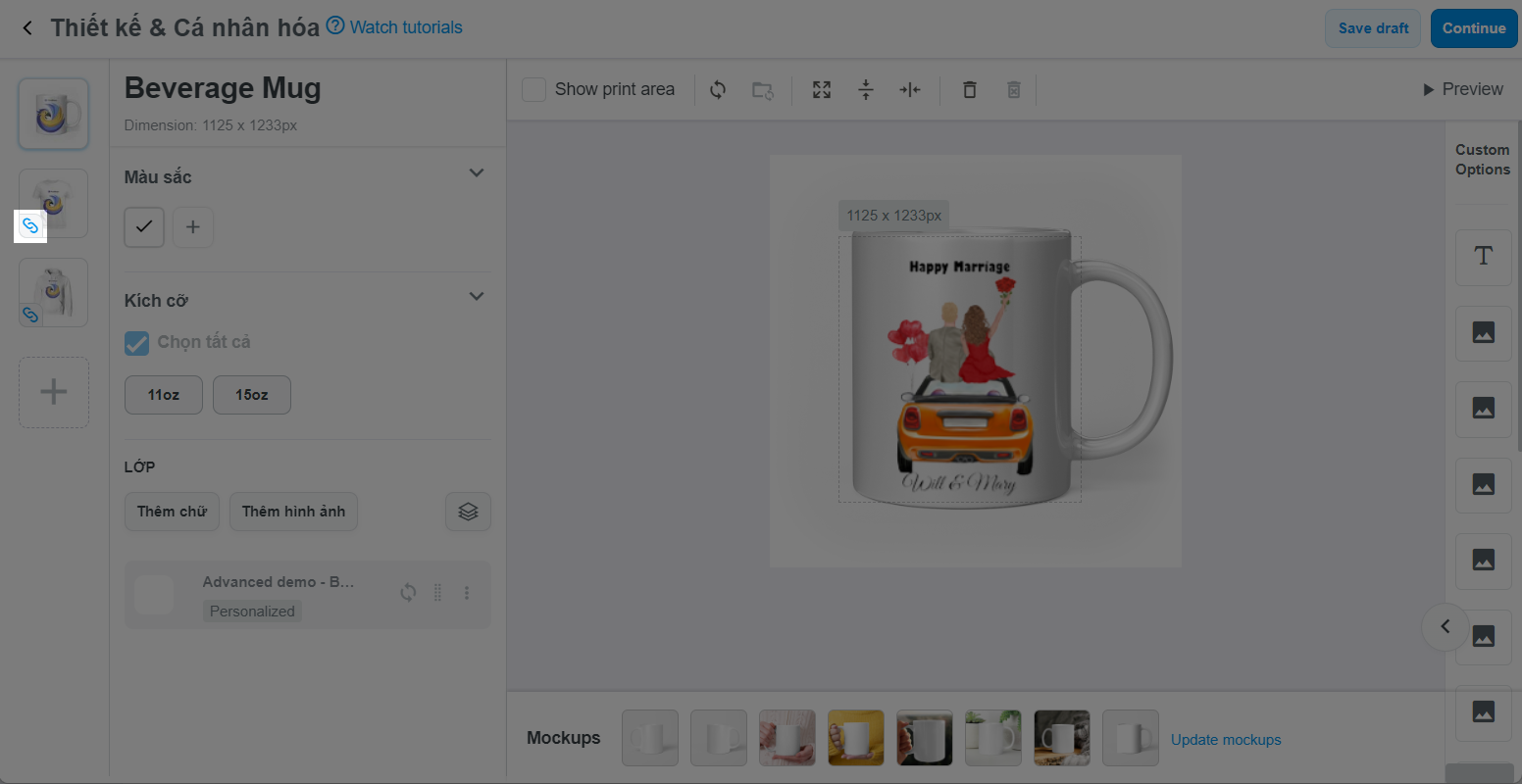 Nút Link cho chiến dịch với đồng bộ hóa layer